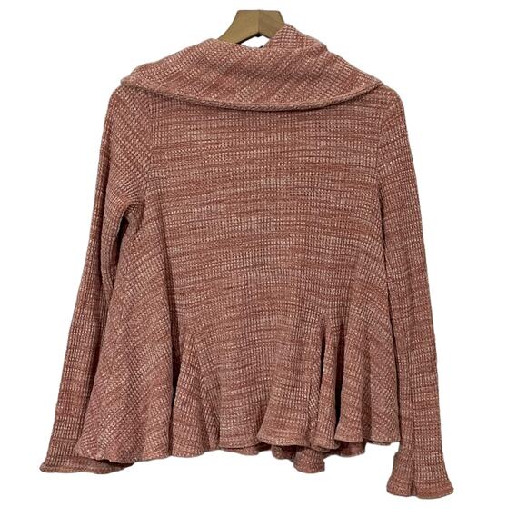 Anthropologie Postmark Maurisa Cowlneck Waffle Knit Top - Pink - Small - Picture 8 of 16